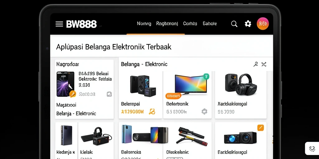 Tampilan antarmuka aplikasi BW888 yang user-friendly dan menarik.