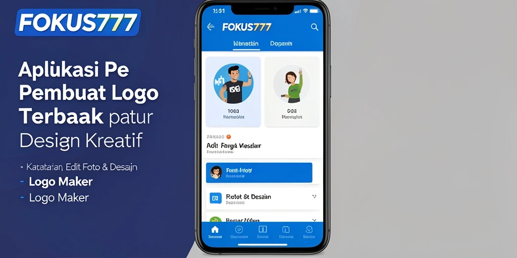 Tampilan antarmuka FOKUS777 yang memudahkan pengguna dalam membuat logo.
