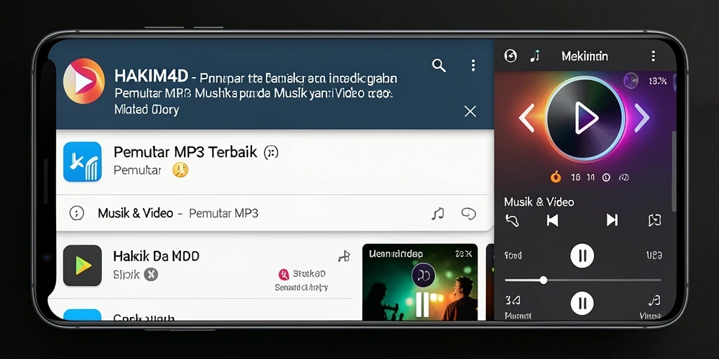 Antarmuka HAKIM4D yang intuitif untuk pemutar MP3.