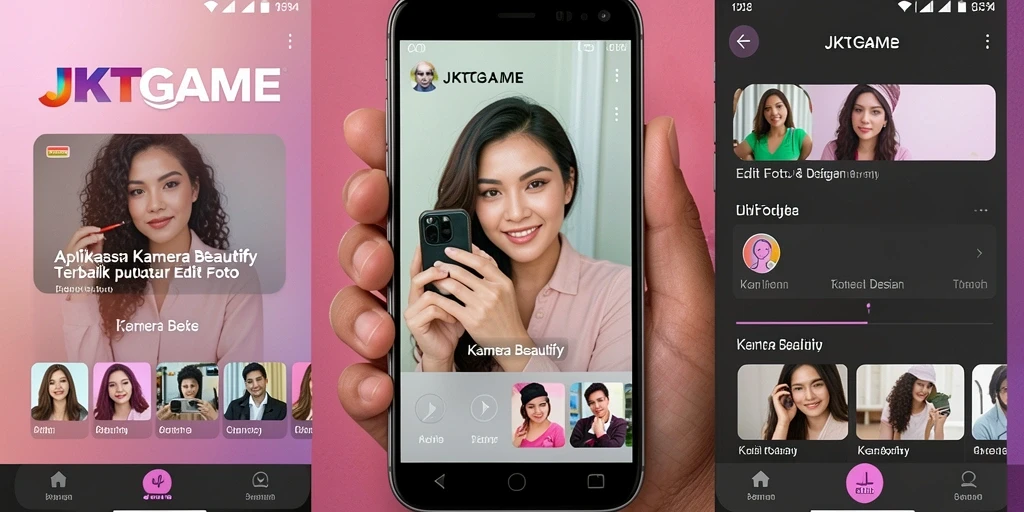 Antarmuka JKTGAME yang sederhana untuk edit foto Kamera Beautify.