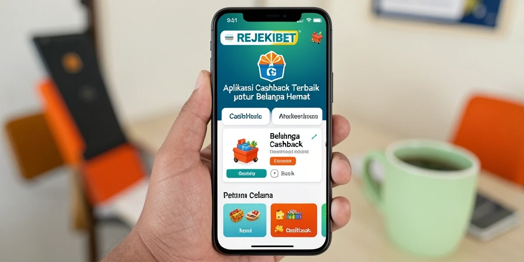 Tampilan antarmuka utama REJEKIBET dengan berbagai penawaran cashback.