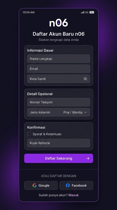 Cara Mudah Registrasi Akun n06 di Android