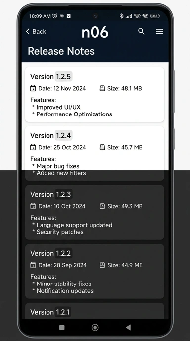 Riwayat Versi n06 untuk Pengguna Android